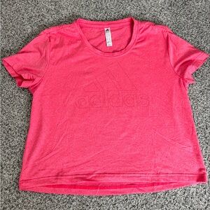 adidas Pink Short Sleeve Perforated Logo Tee